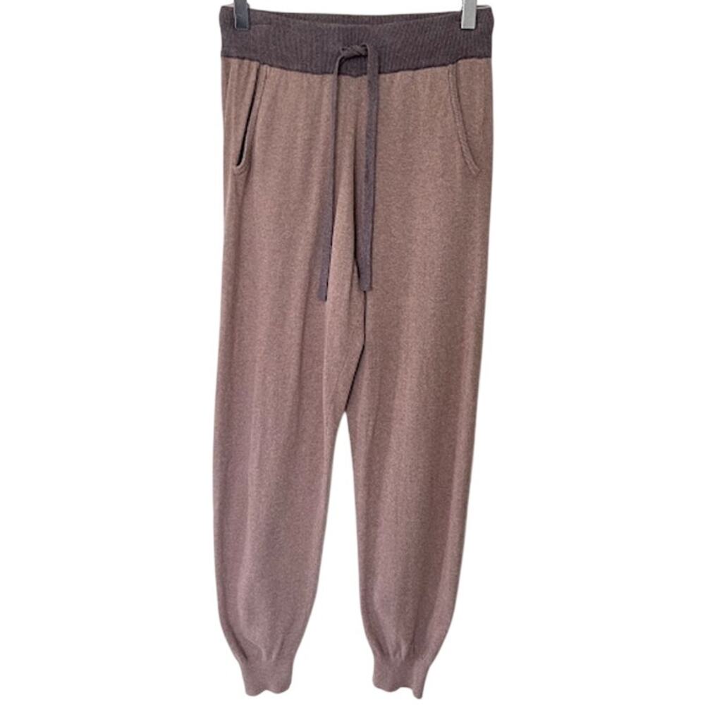 Faherty Organic Cotton Cashmere Jogger Pants S Taupe Brown Drawstring